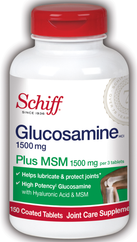 SCHIFF Glucosamine Plus MSM with Hyaluronic Acid  500 mg Tablets